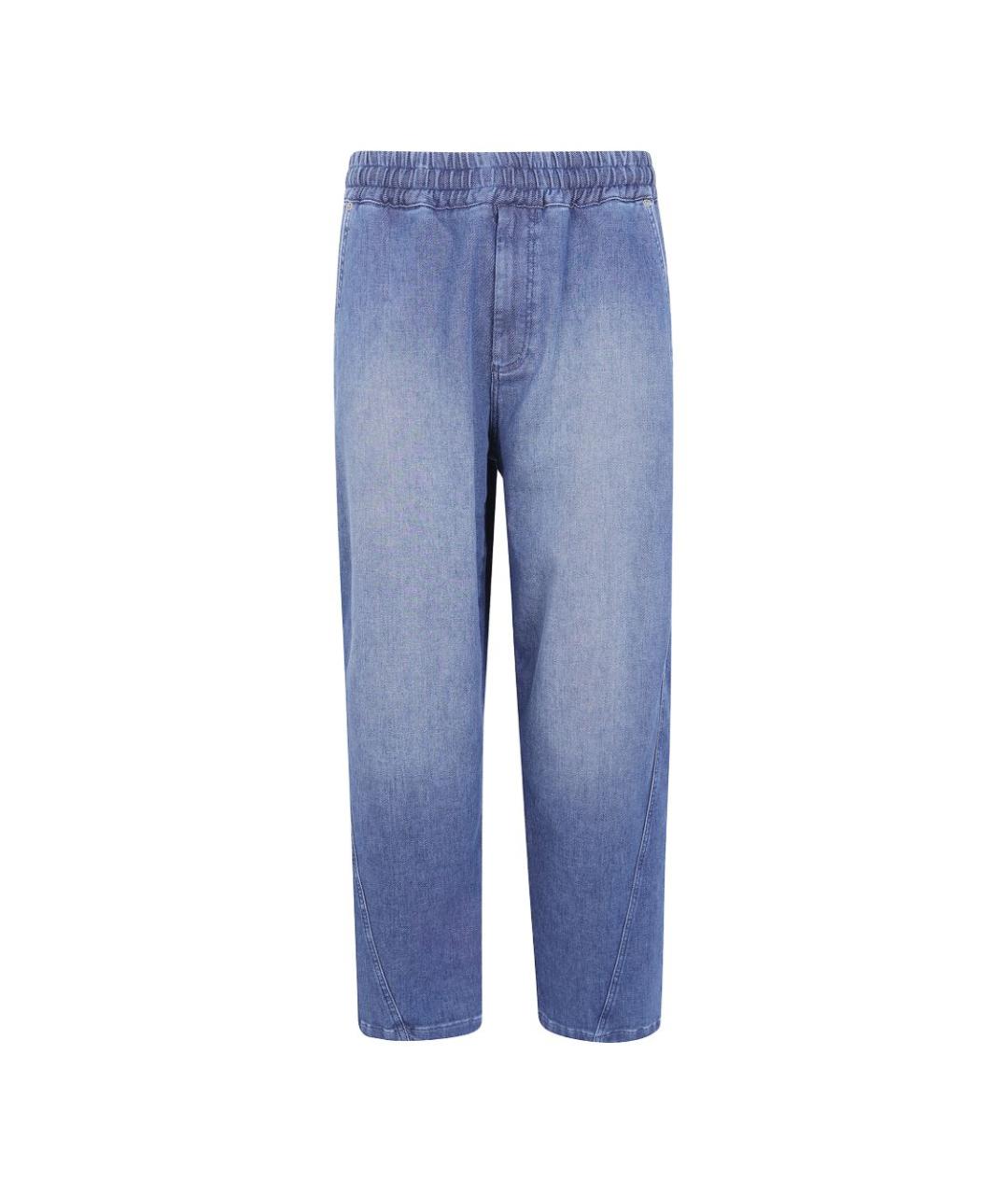 EMPORIO ARMANI Голубые хлопковые прямые джинсы, фото 1