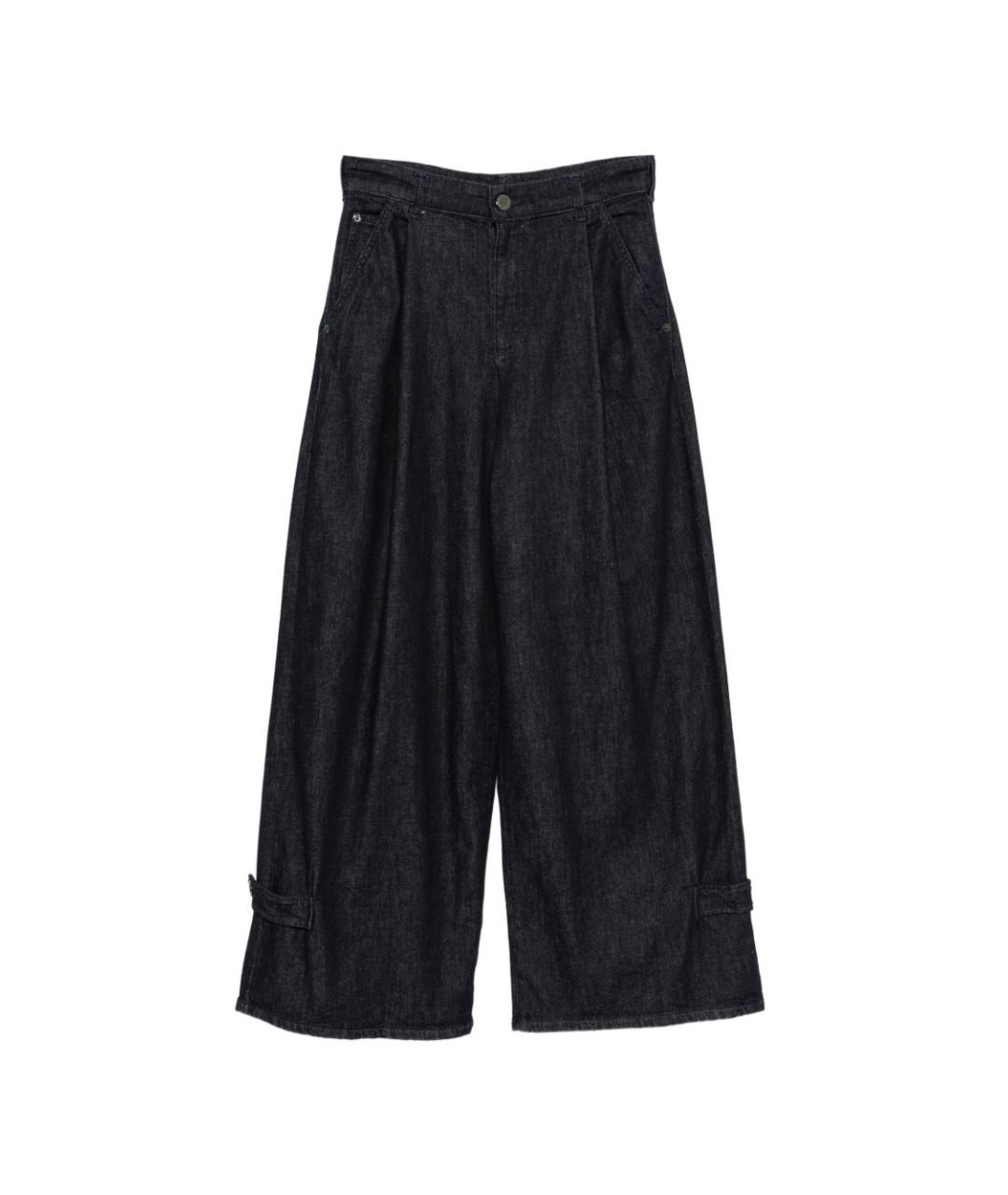EMPORIO ARMANI Темно-синие хлопко-эластановые прямые джинсы, фото 1