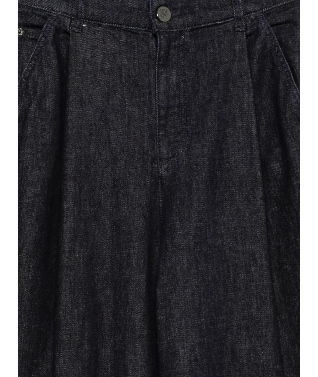 EMPORIO ARMANI Темно-синие хлопко-эластановые прямые джинсы, фото 2