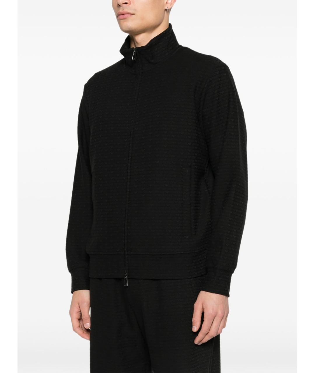 EMPORIO ARMANI Черный хлопковый кардиган, фото 5