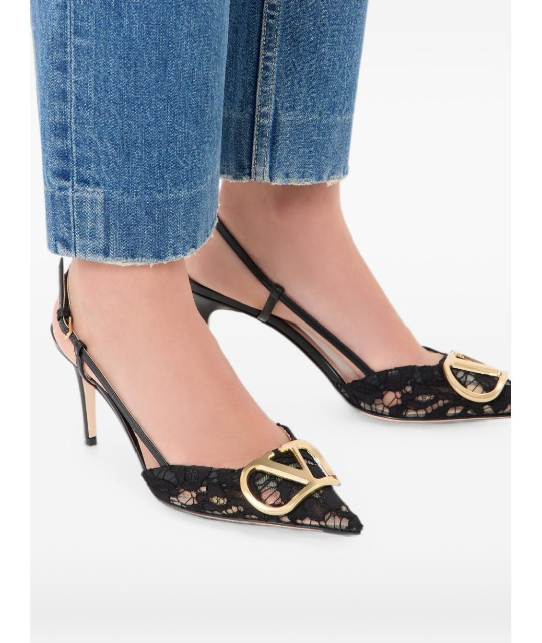 VALENTINO Черные текстильные туфли, фото 6