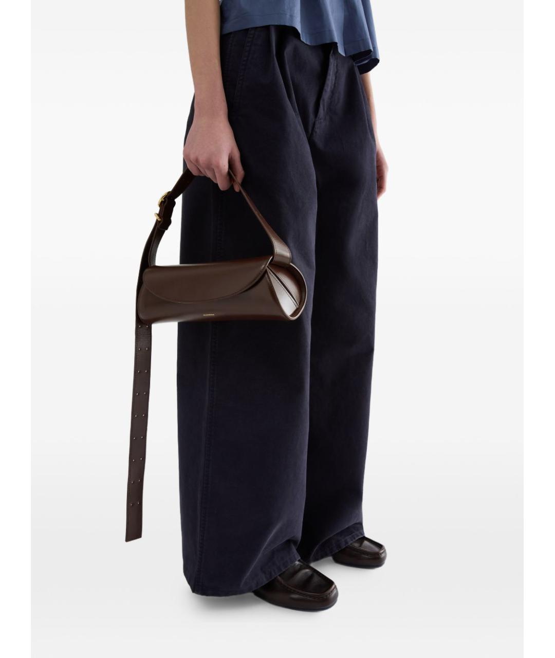 JIL SANDER Коричневая кожаная сумка через плечо, фото 2