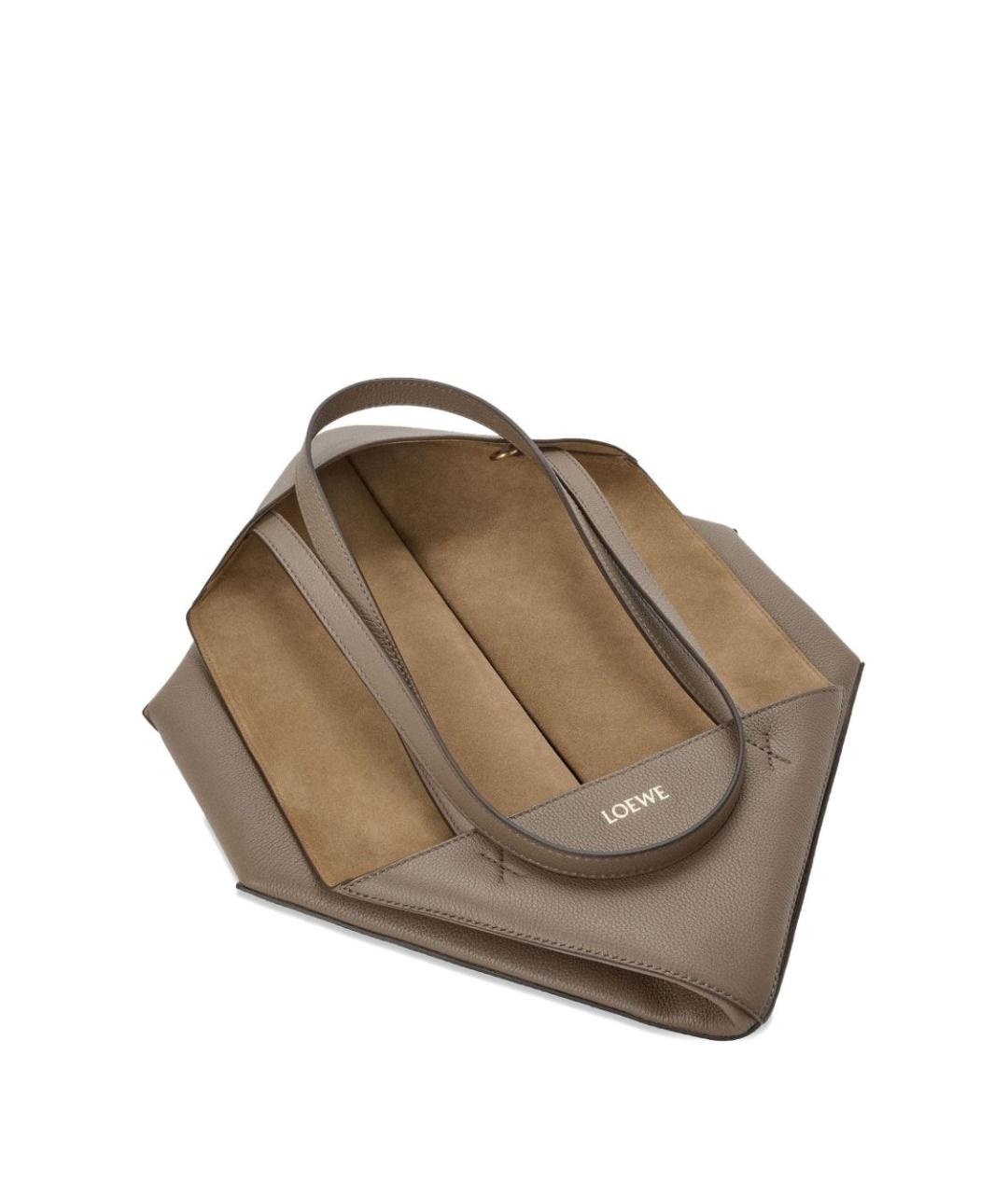 LOEWE Серая кожаная сумка тоут, фото 2
