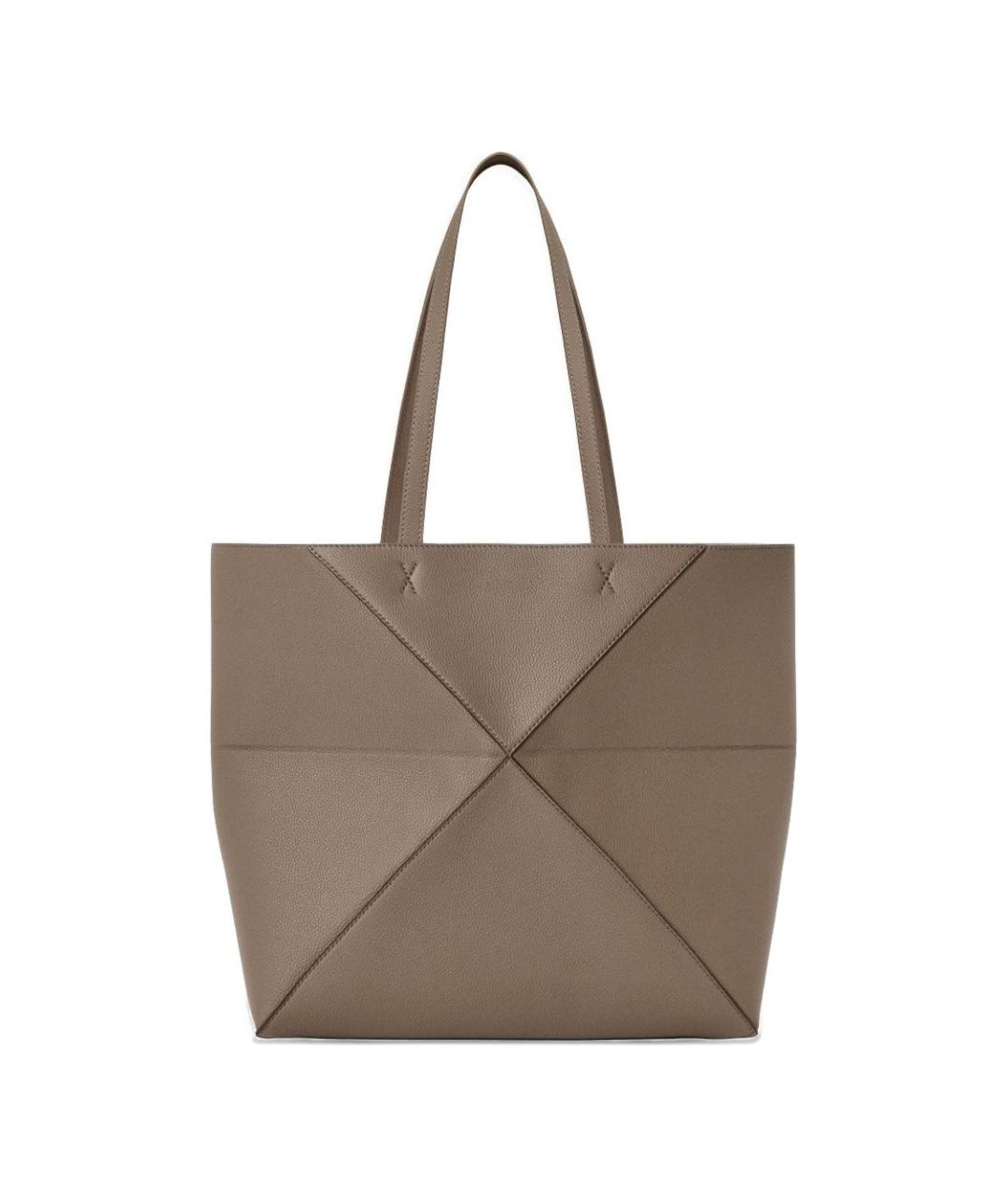 LOEWE Серая кожаная сумка тоут, фото 3