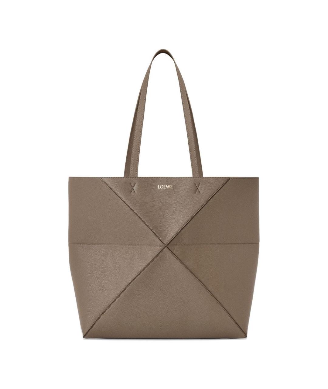 LOEWE Серая кожаная сумка тоут, фото 1