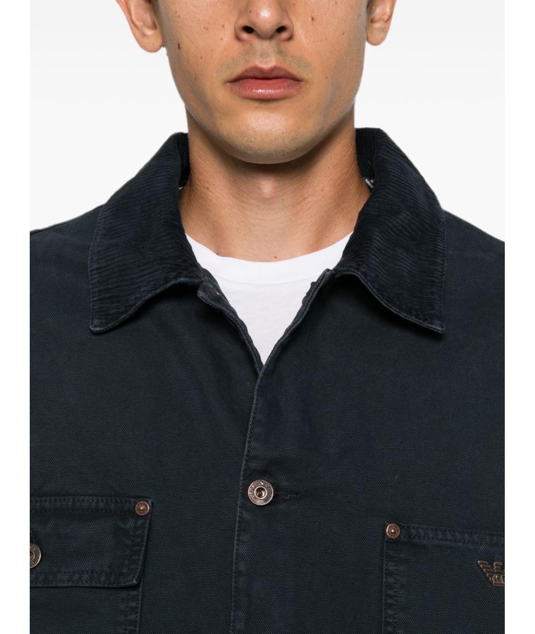 EMPORIO ARMANI Синяя хлопковая куртка, фото 3