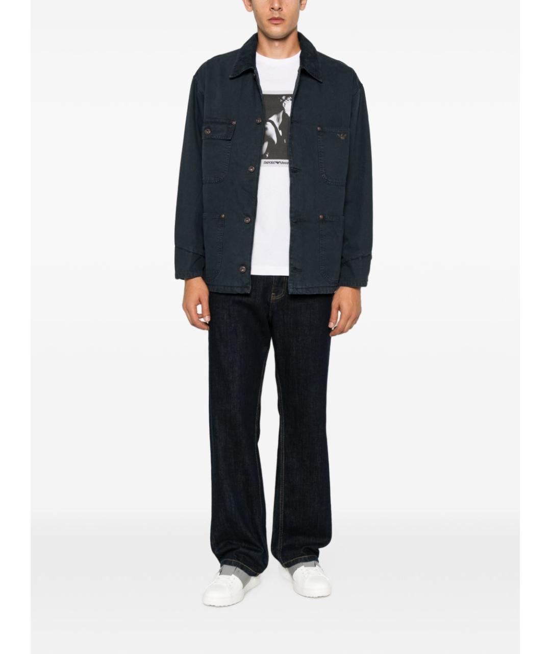 EMPORIO ARMANI Синяя хлопковая куртка, фото 5