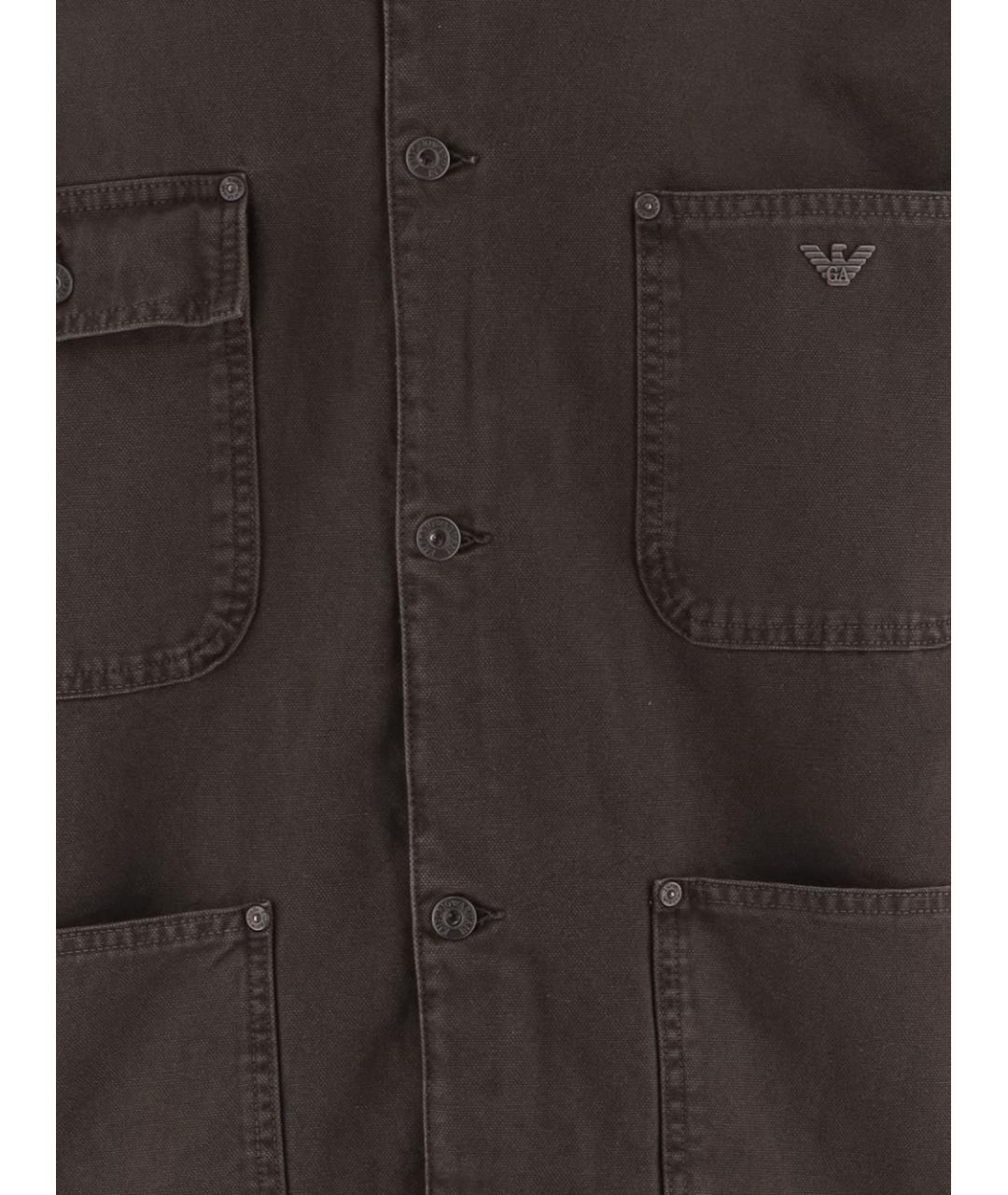 EMPORIO ARMANI Коричневая хлопковая куртка, фото 2