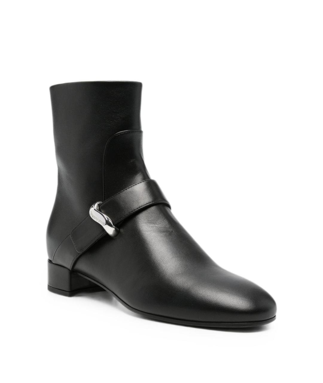 EMPORIO ARMANI Черные кожаные ботильоны, фото 2