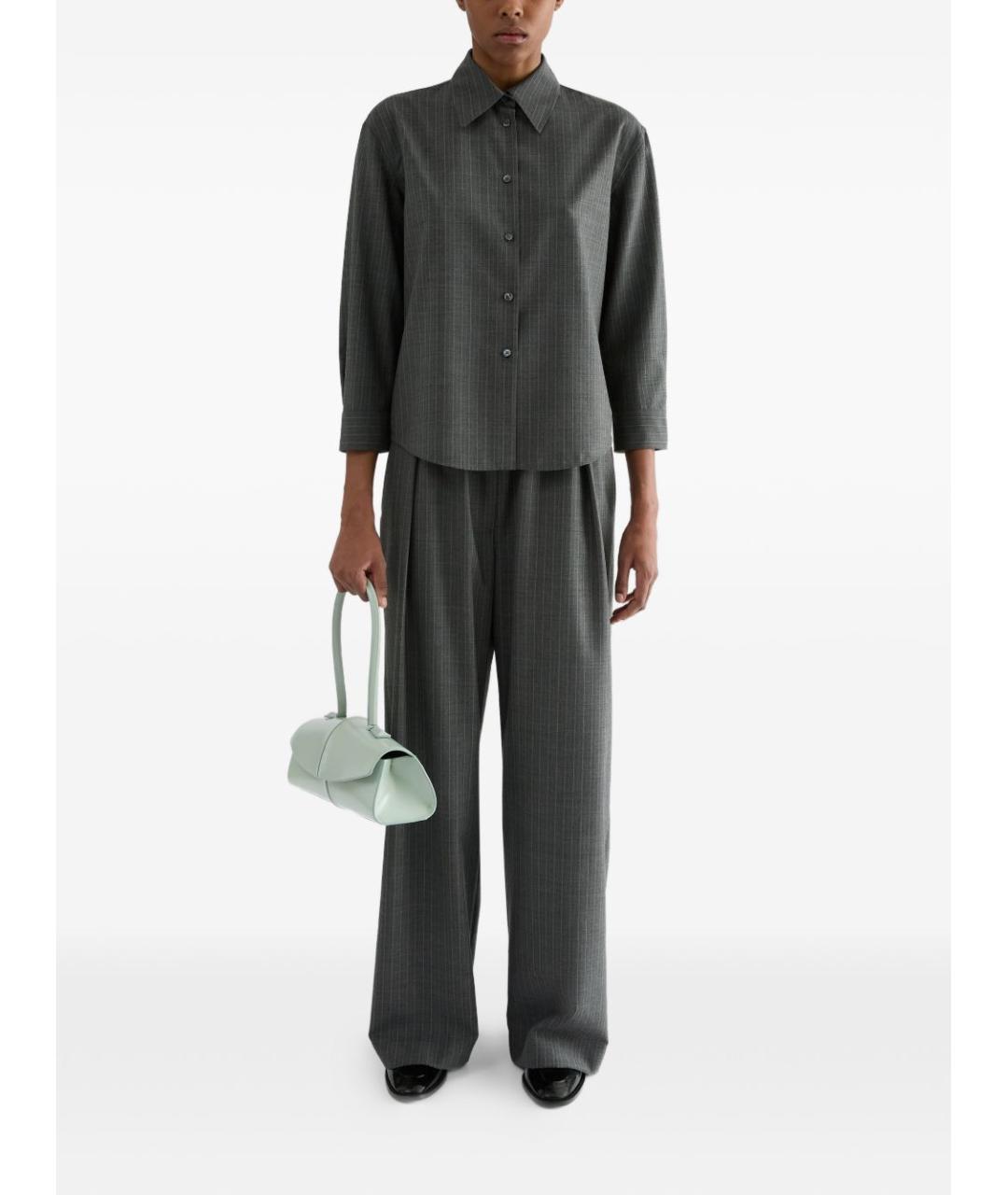 JIL SANDER Серая шерстяная рубашка, фото 3