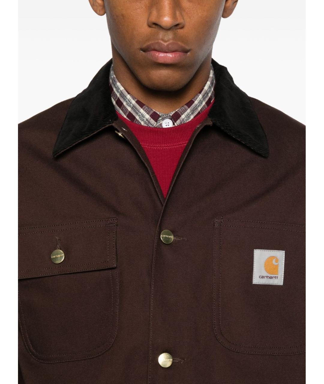 CARHARTT WIP Коричневая хлопковая куртка, фото 5