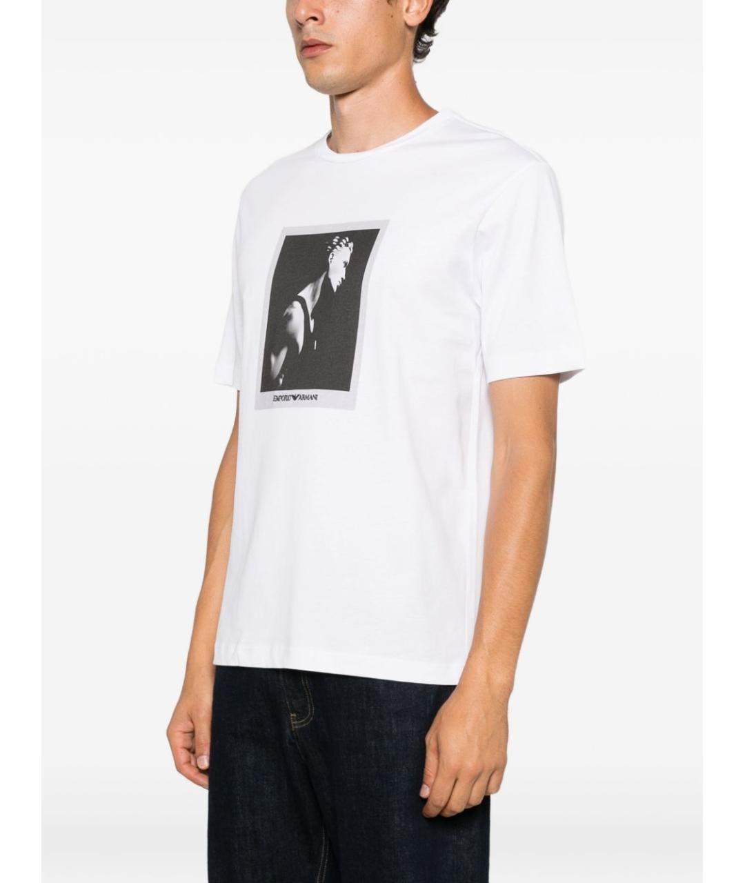 EMPORIO ARMANI Белая хлопковая футболка, фото 2