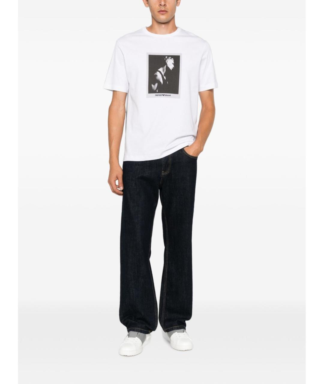 EMPORIO ARMANI Белая хлопковая футболка, фото 3
