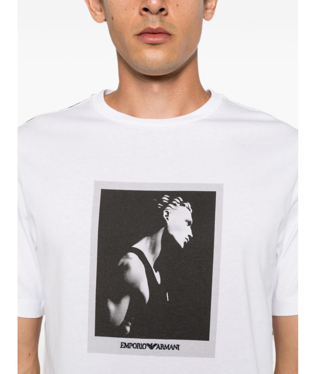 EMPORIO ARMANI Белая хлопковая футболка, фото 5