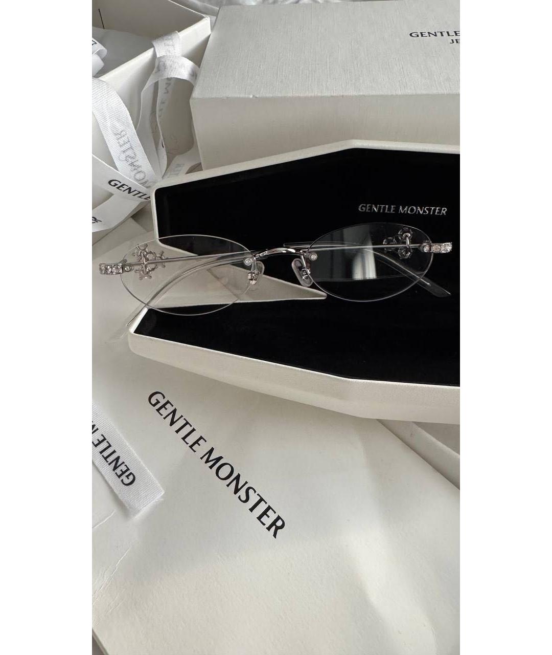 GENTLE MONSTER Серебряные металлические солнцезащитные очки, фото 4