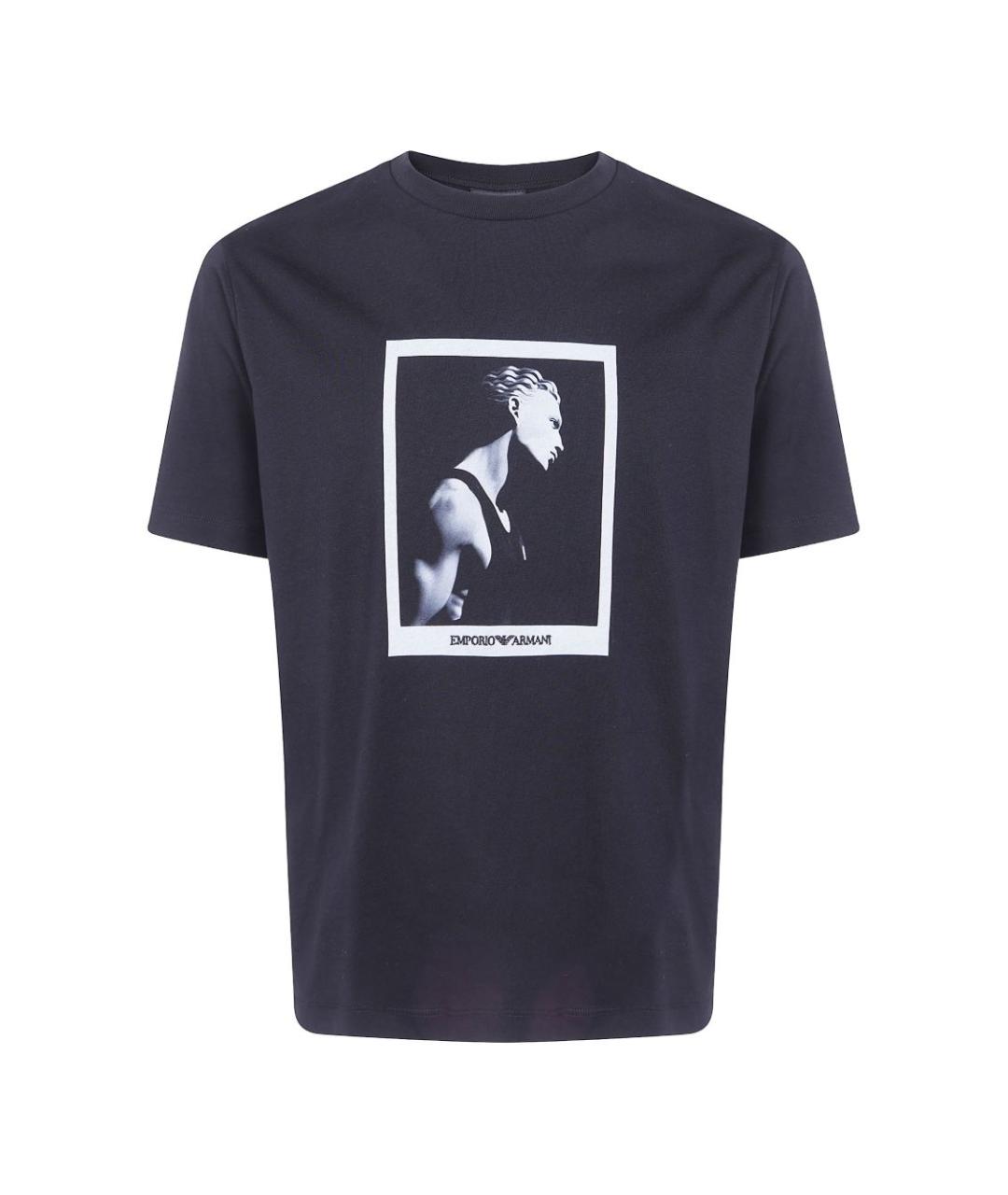 EMPORIO ARMANI Черная хлопковая футболка, фото 1