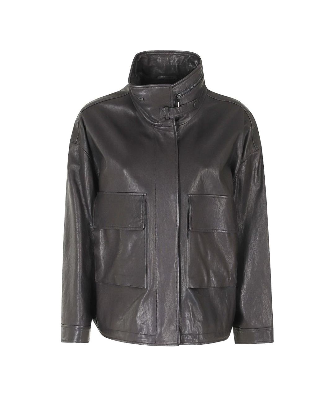 EMPORIO ARMANI Коричневая кожаная куртка, фото 1