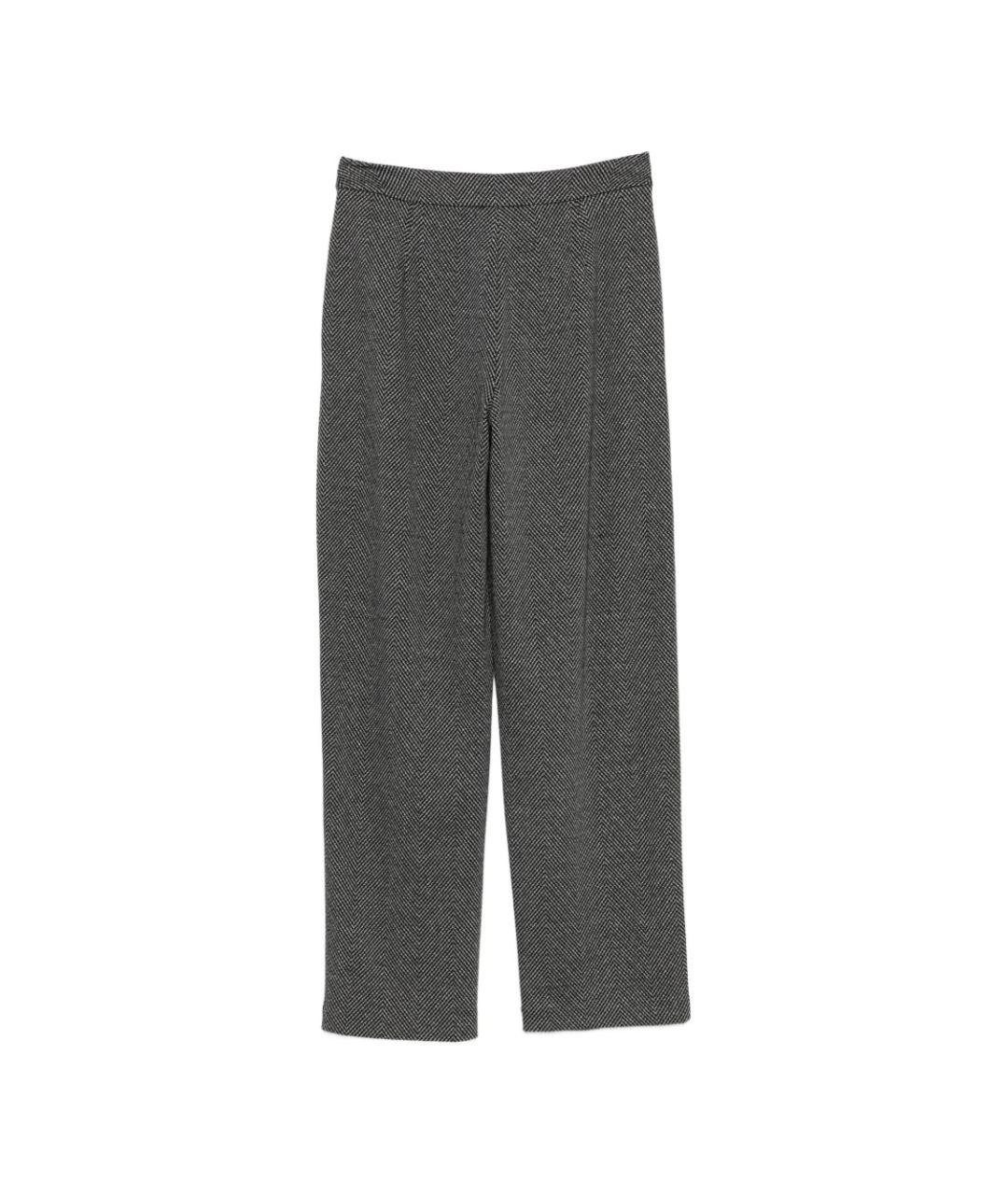 EMPORIO ARMANI Черные полиэстеровые прямые брюки, фото 2