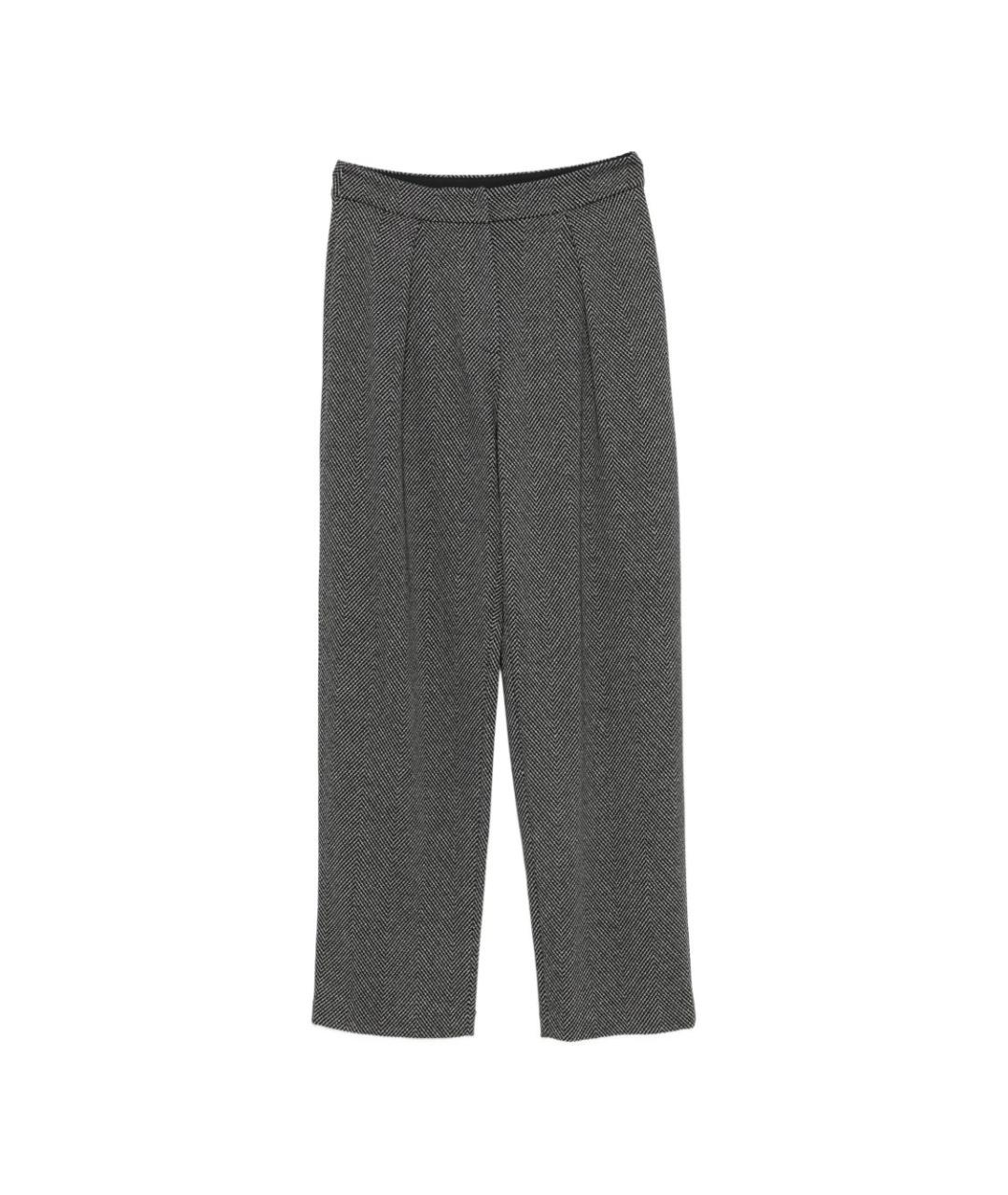 EMPORIO ARMANI Черные полиэстеровые прямые брюки, фото 1