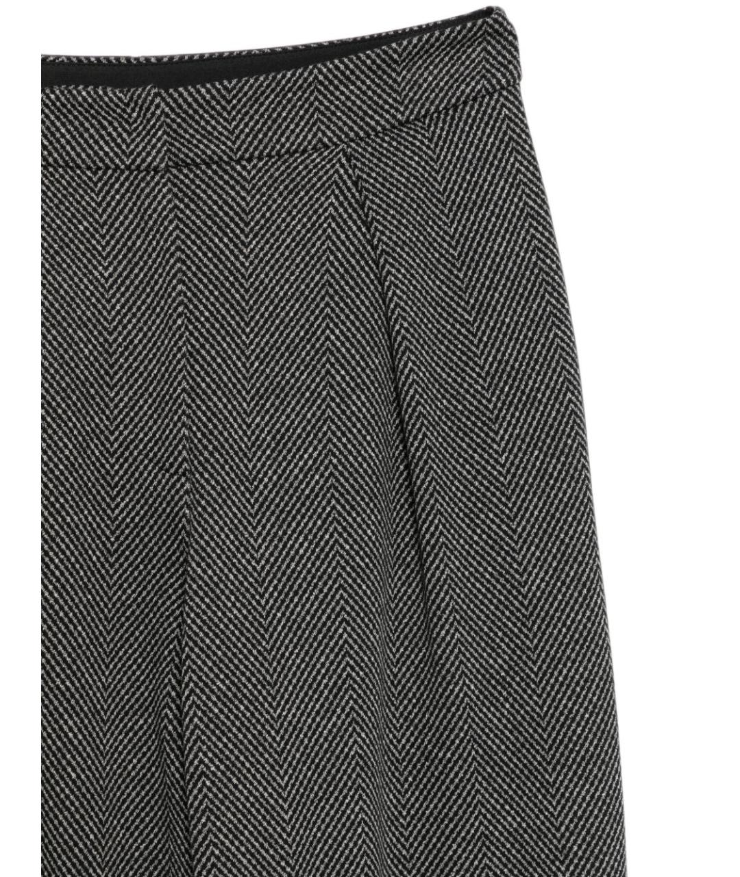 EMPORIO ARMANI Черные полиэстеровые прямые брюки, фото 3