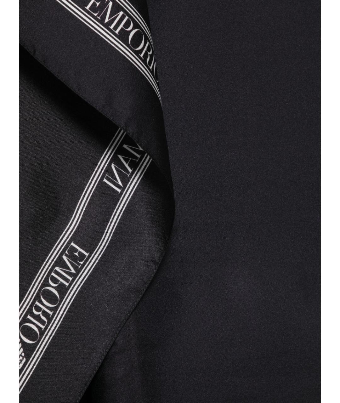 EMPORIO ARMANI Черный шелковый платок, фото 2