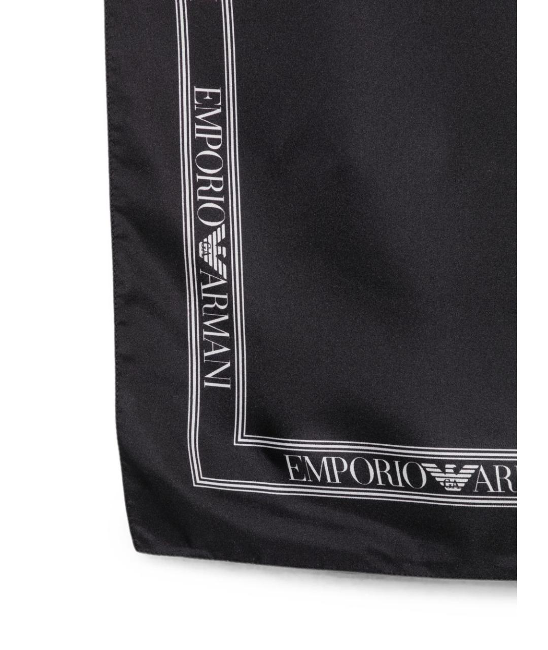 EMPORIO ARMANI Черный шелковый платок, фото 3