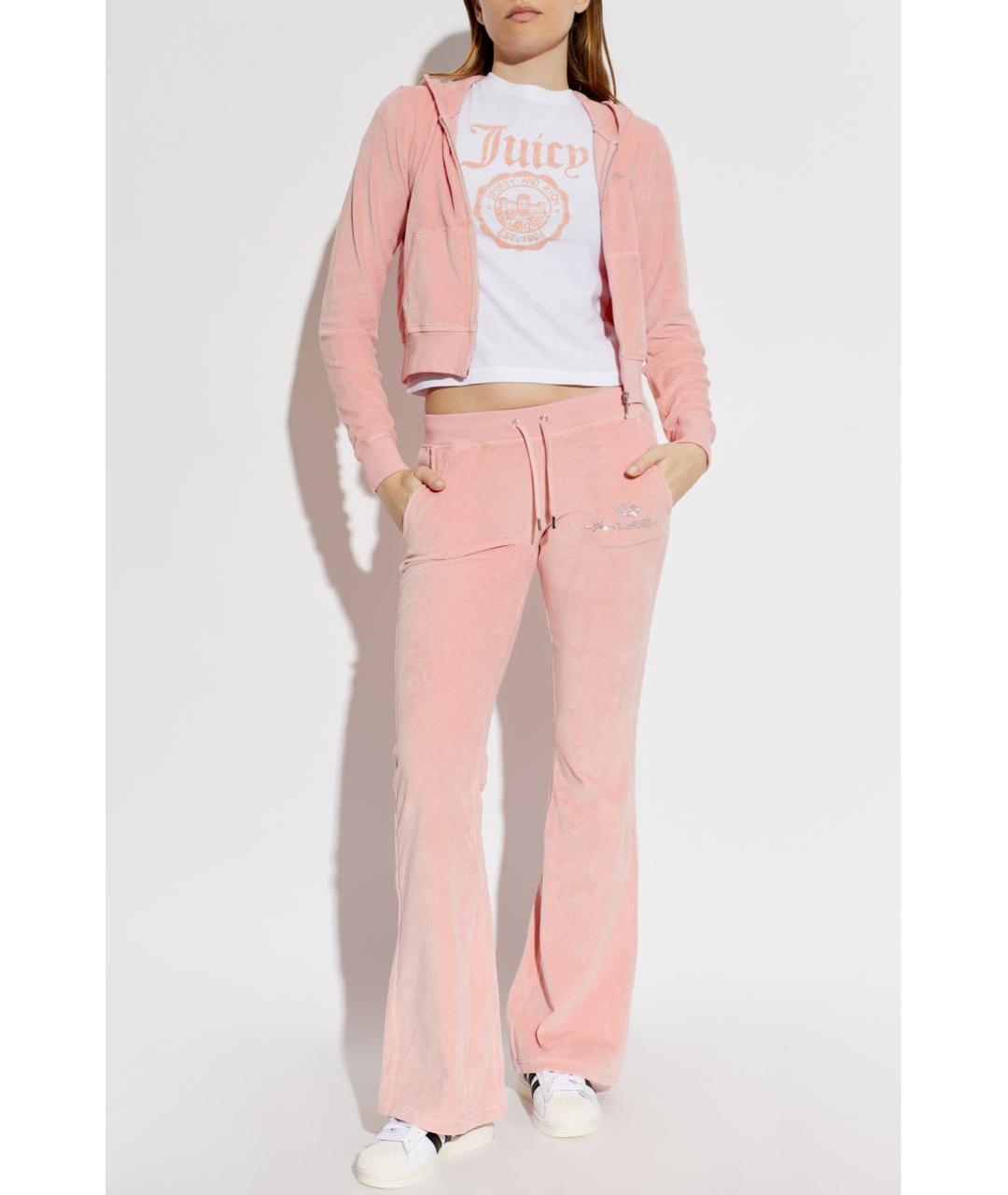 JUICY COUTURE Розовые велюровые спортивные брюки и шорты, фото 5