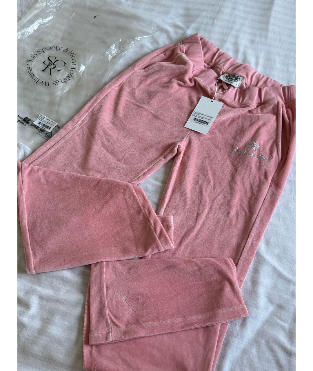 JUICY COUTURE Розовые велюровые спортивные брюки и шорты, фото 2