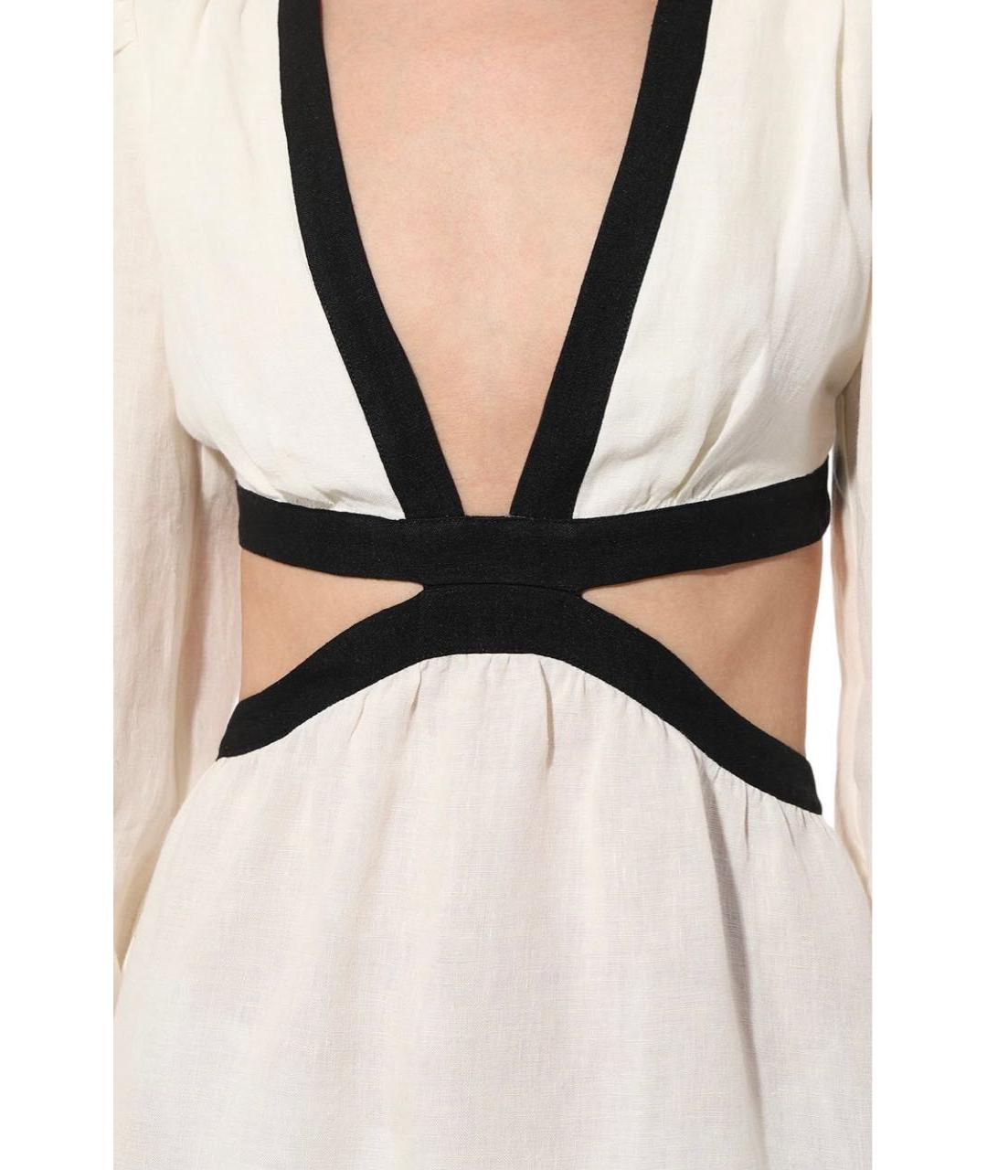 FORTE COUTURE Белое льняное платье, фото 4