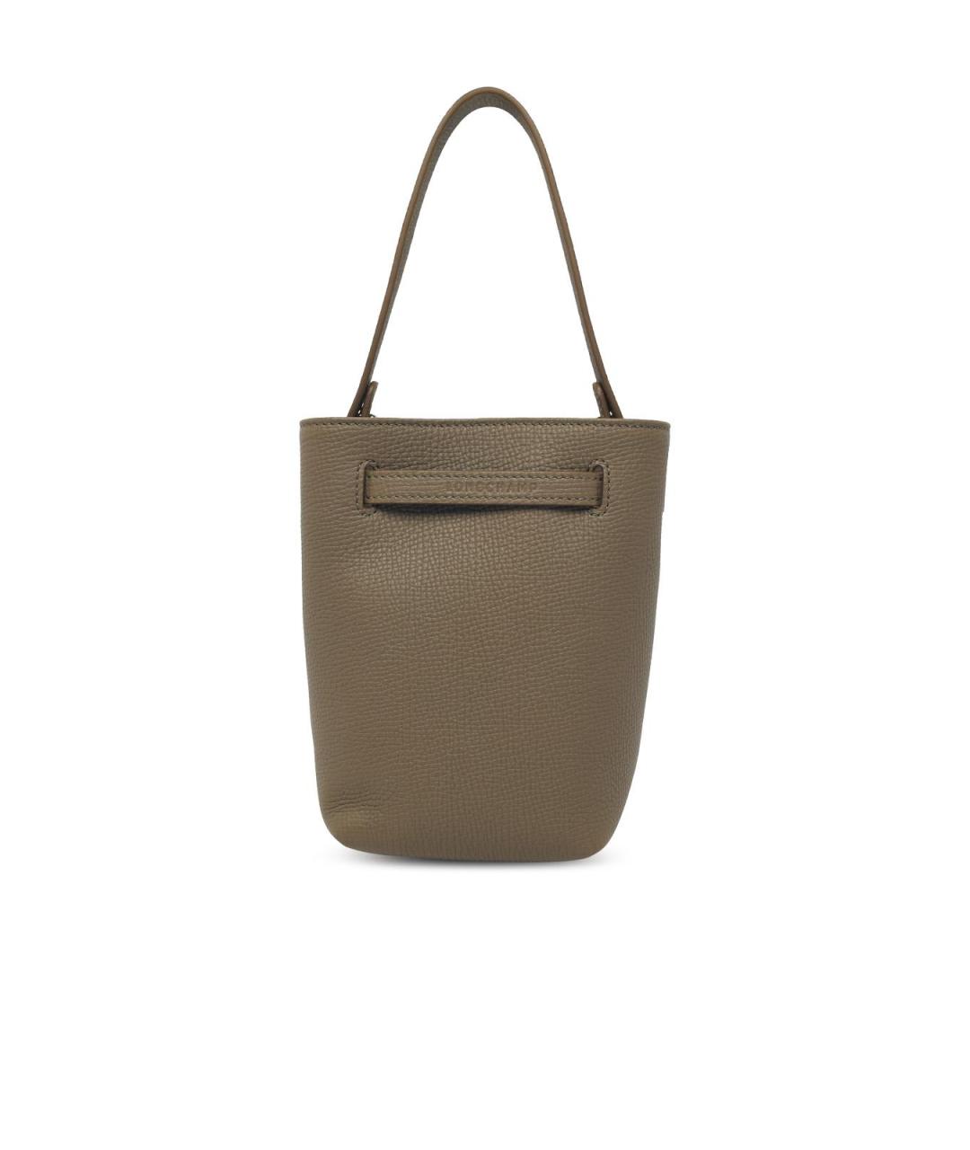 LONGCHAMP Зеленая кожаная сумка тоут, фото 3