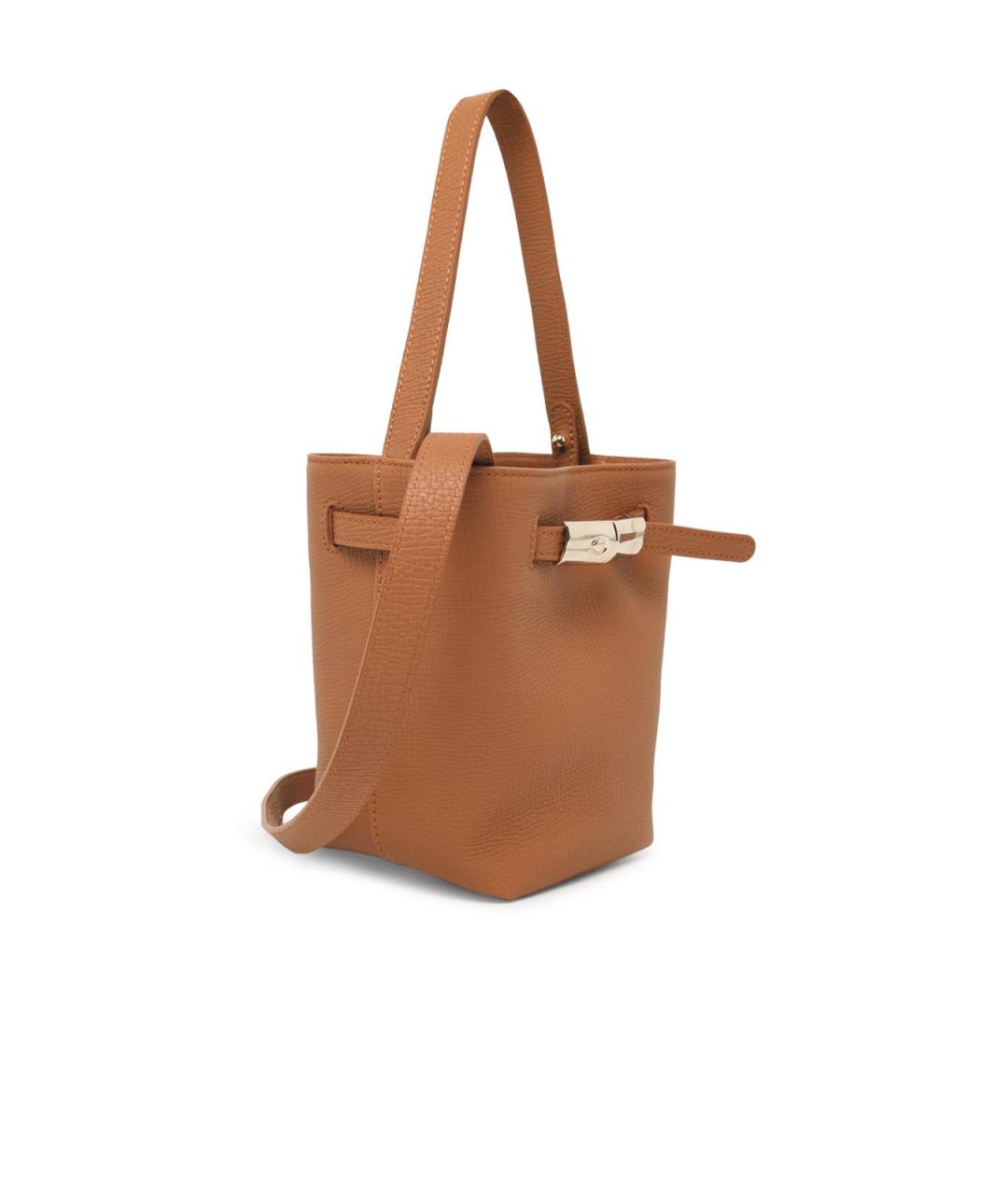 LONGCHAMP Коричневая кожаная сумка тоут, фото 2
