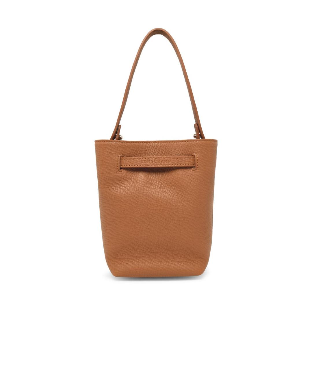 LONGCHAMP Коричневая кожаная сумка тоут, фото 3