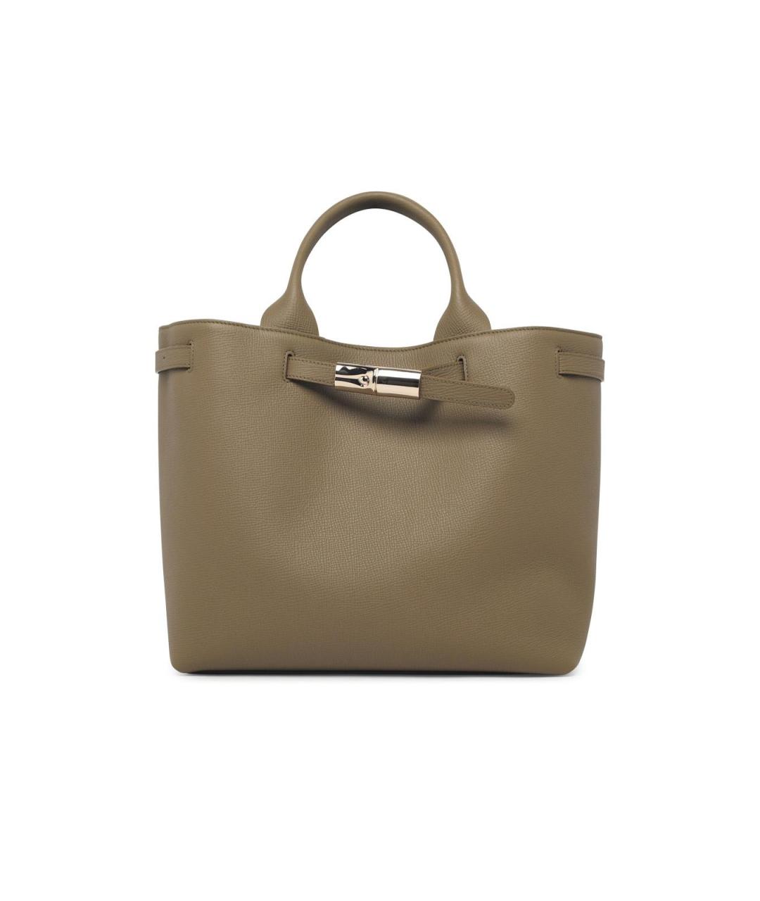 LONGCHAMP Зеленая кожаная сумка тоут, фото 1