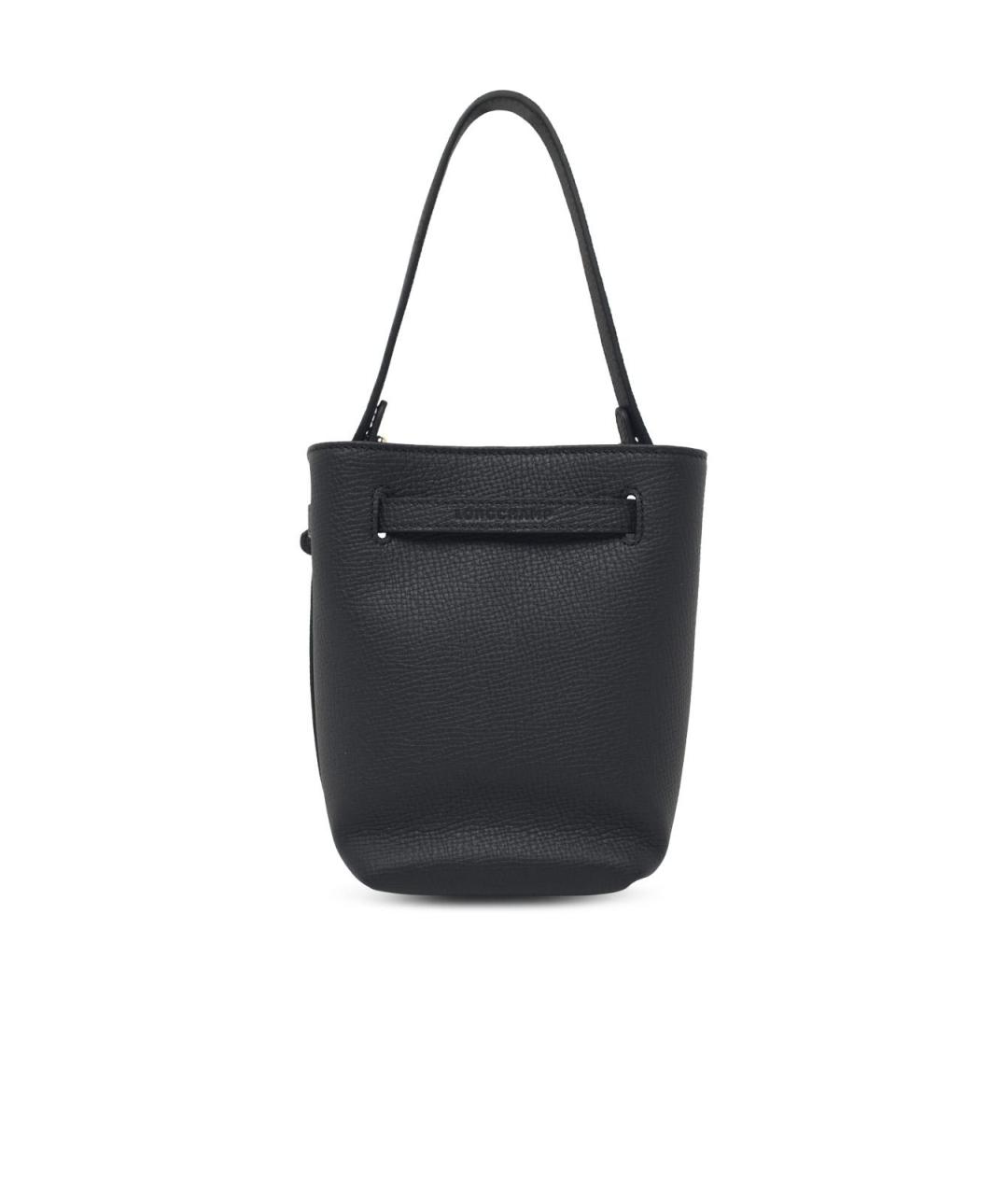 LONGCHAMP Черная кожаная сумка тоут, фото 3