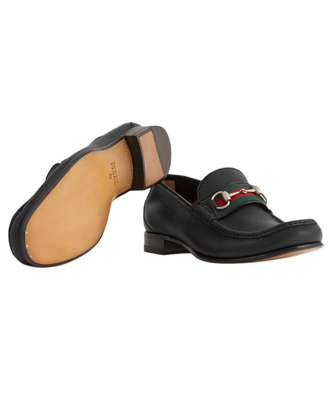 GUCCI Черные кожаные лоферы, фото 5