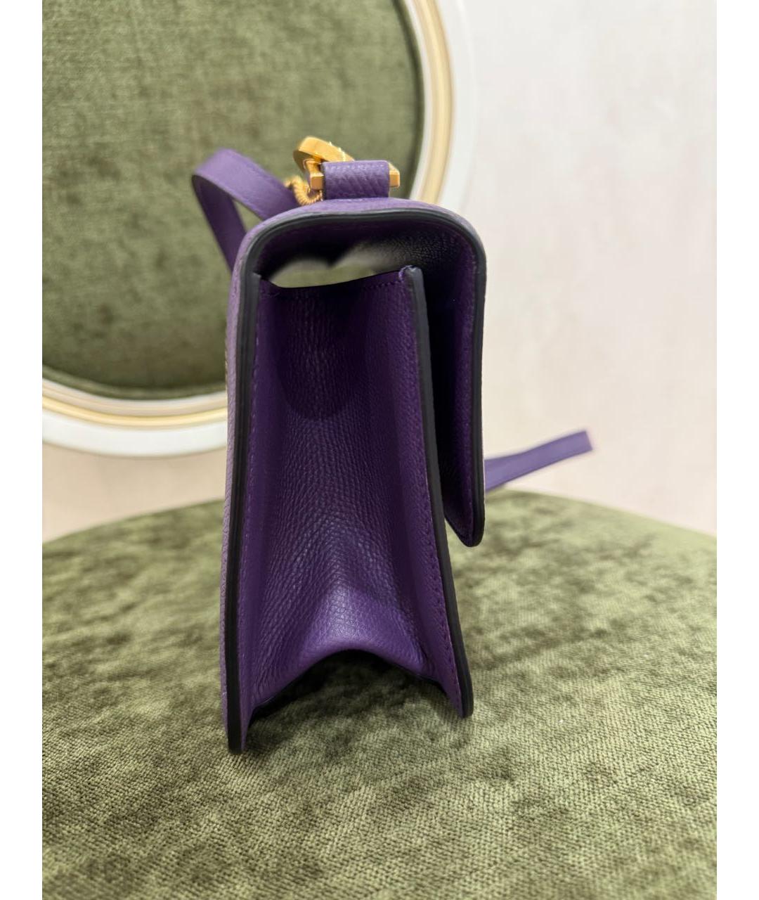 VALENTINO Фиолетовая кожаная сумка через плечо, фото 2