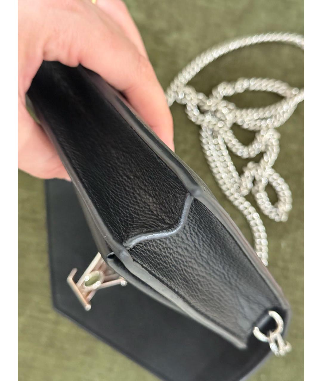 LOUIS VUITTON Черная кожаная сумка через плечо, фото 8