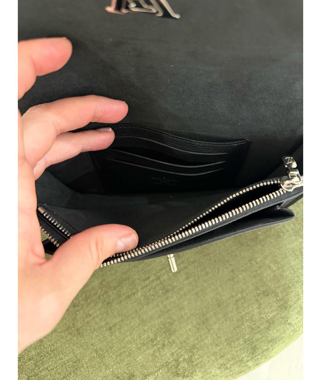 LOUIS VUITTON Черная кожаная сумка через плечо, фото 4
