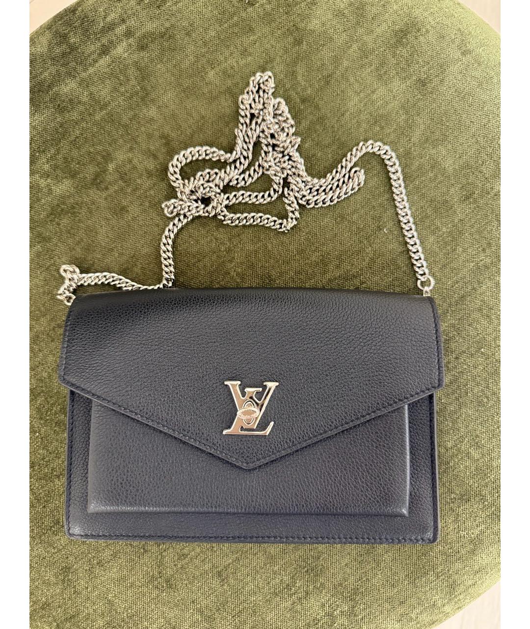 LOUIS VUITTON Черная кожаная сумка через плечо, фото 9