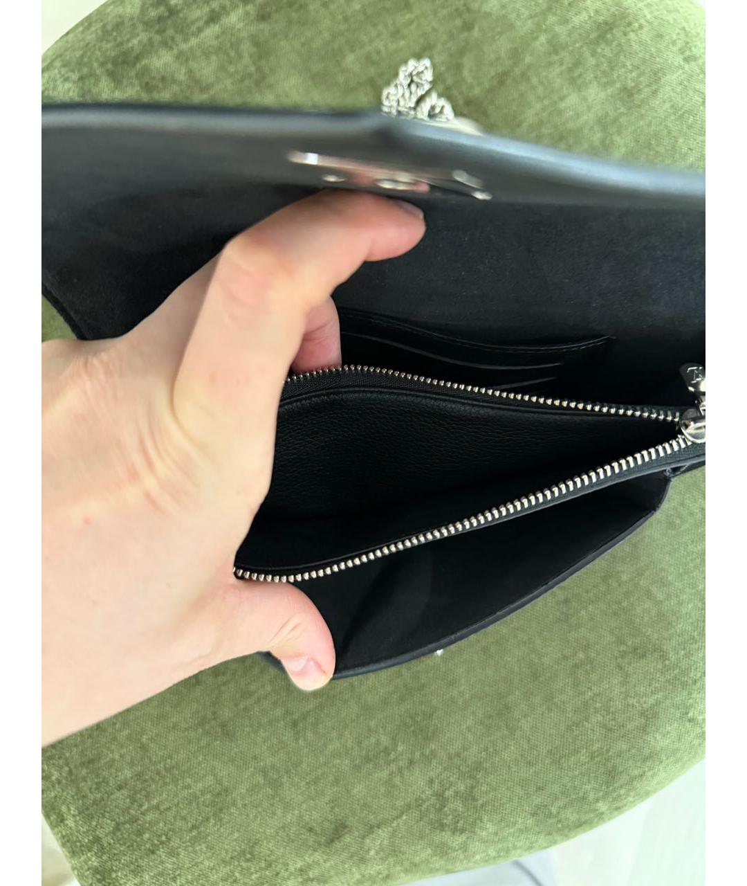 LOUIS VUITTON Черная кожаная сумка через плечо, фото 5