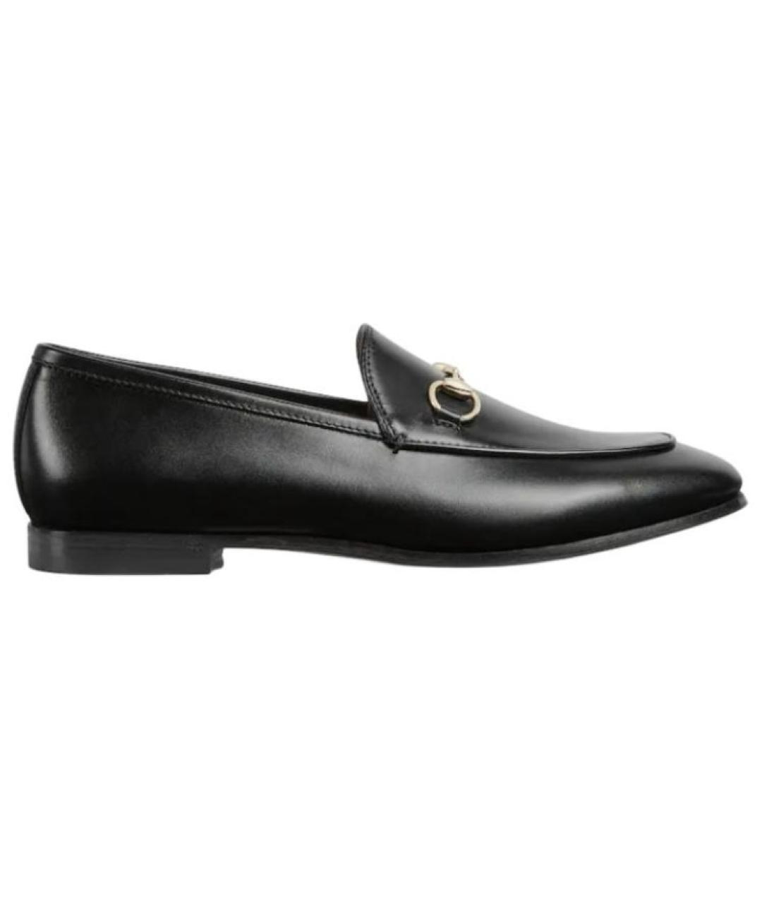 GUCCI Черные кожаные лоферы, фото 1