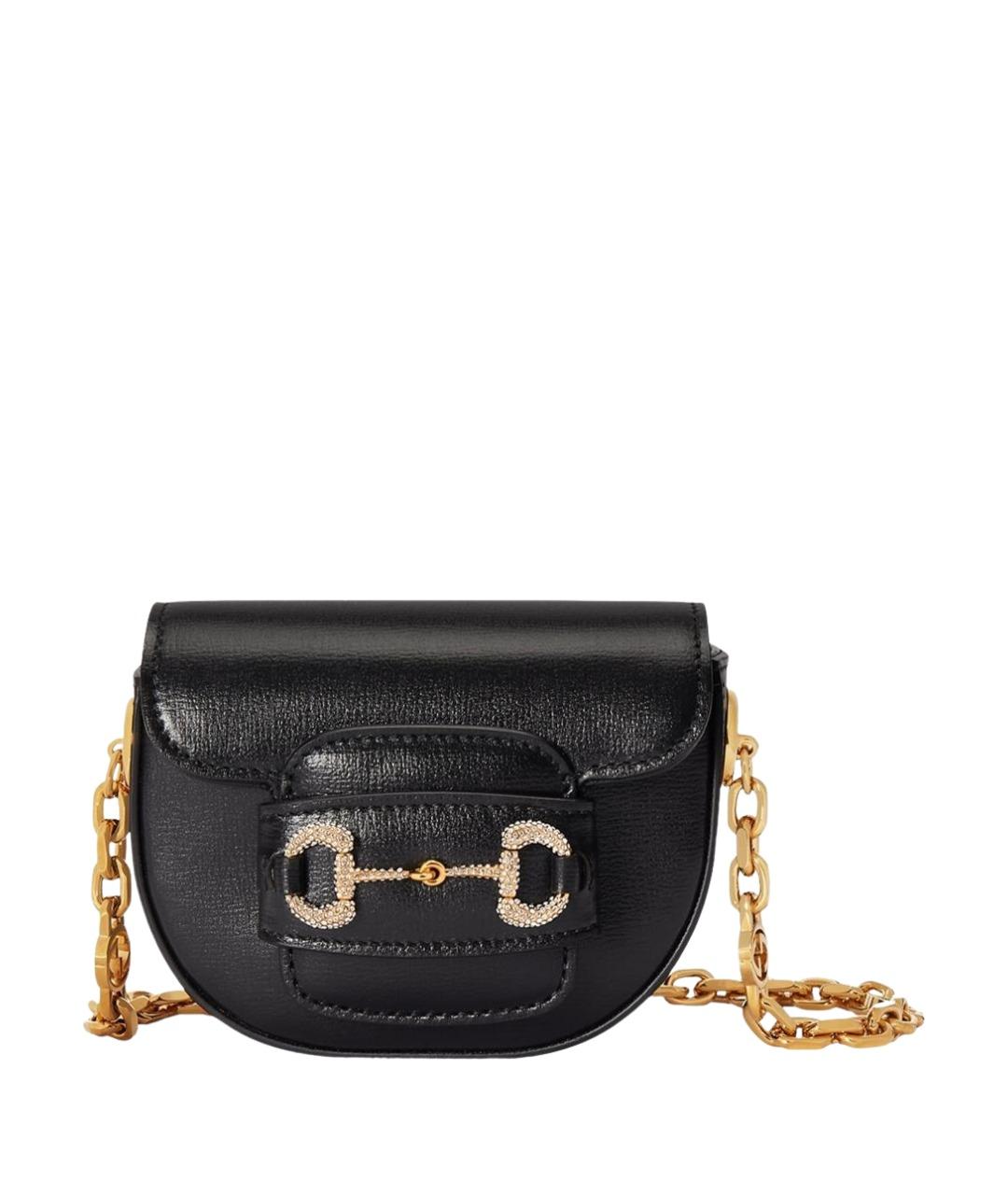 GUCCI Черная кожаная поясная сумка, фото 1