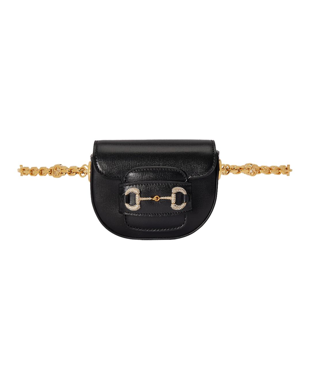 GUCCI Черная кожаная поясная сумка, фото 2