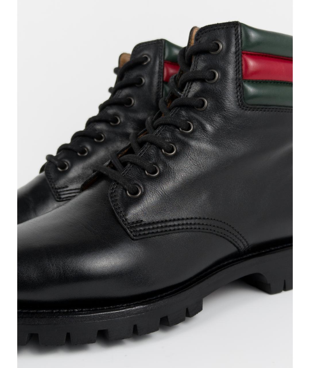 GUCCI Черные кожаные высокие ботинки, фото 9