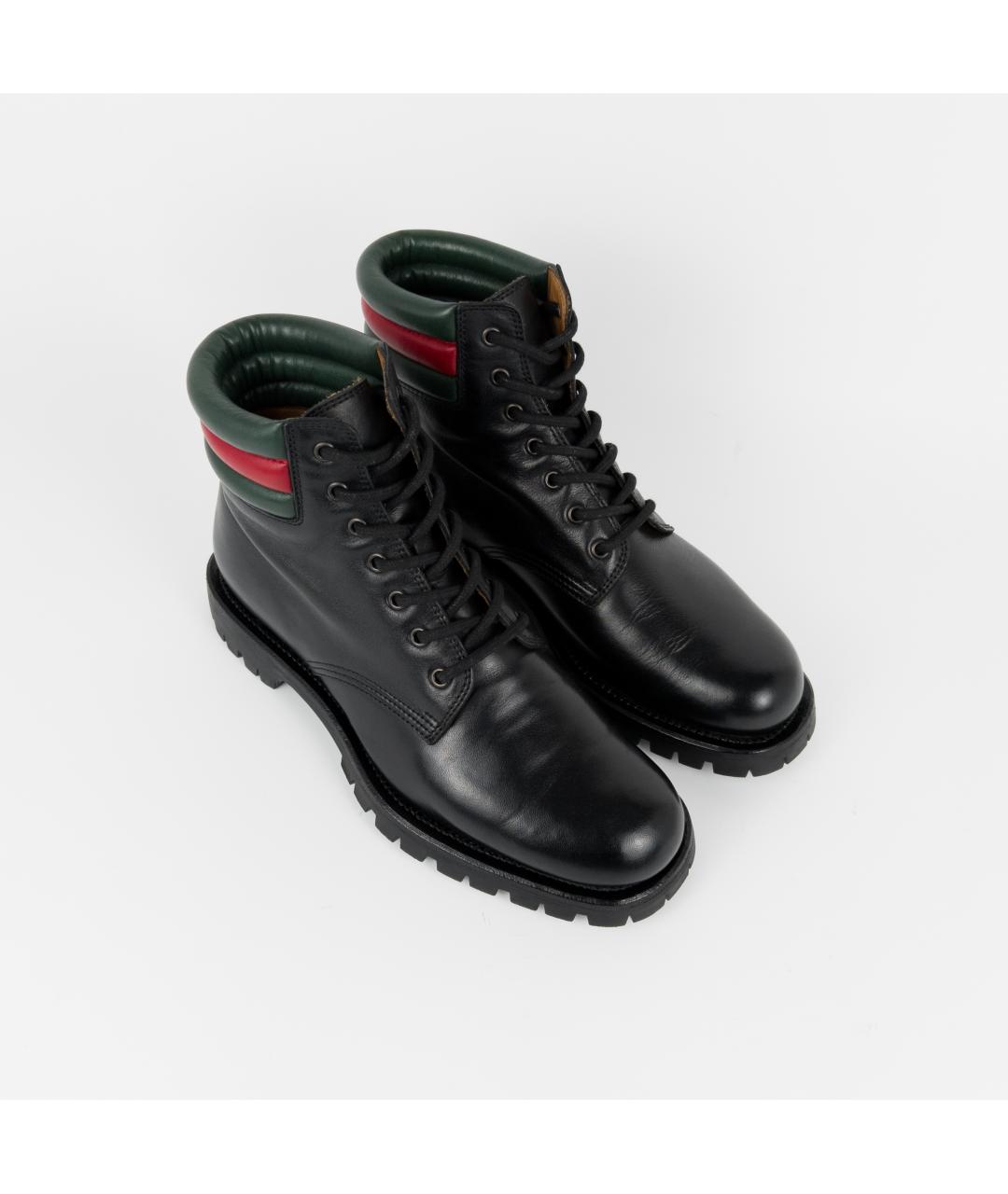GUCCI Черные кожаные высокие ботинки, фото 3