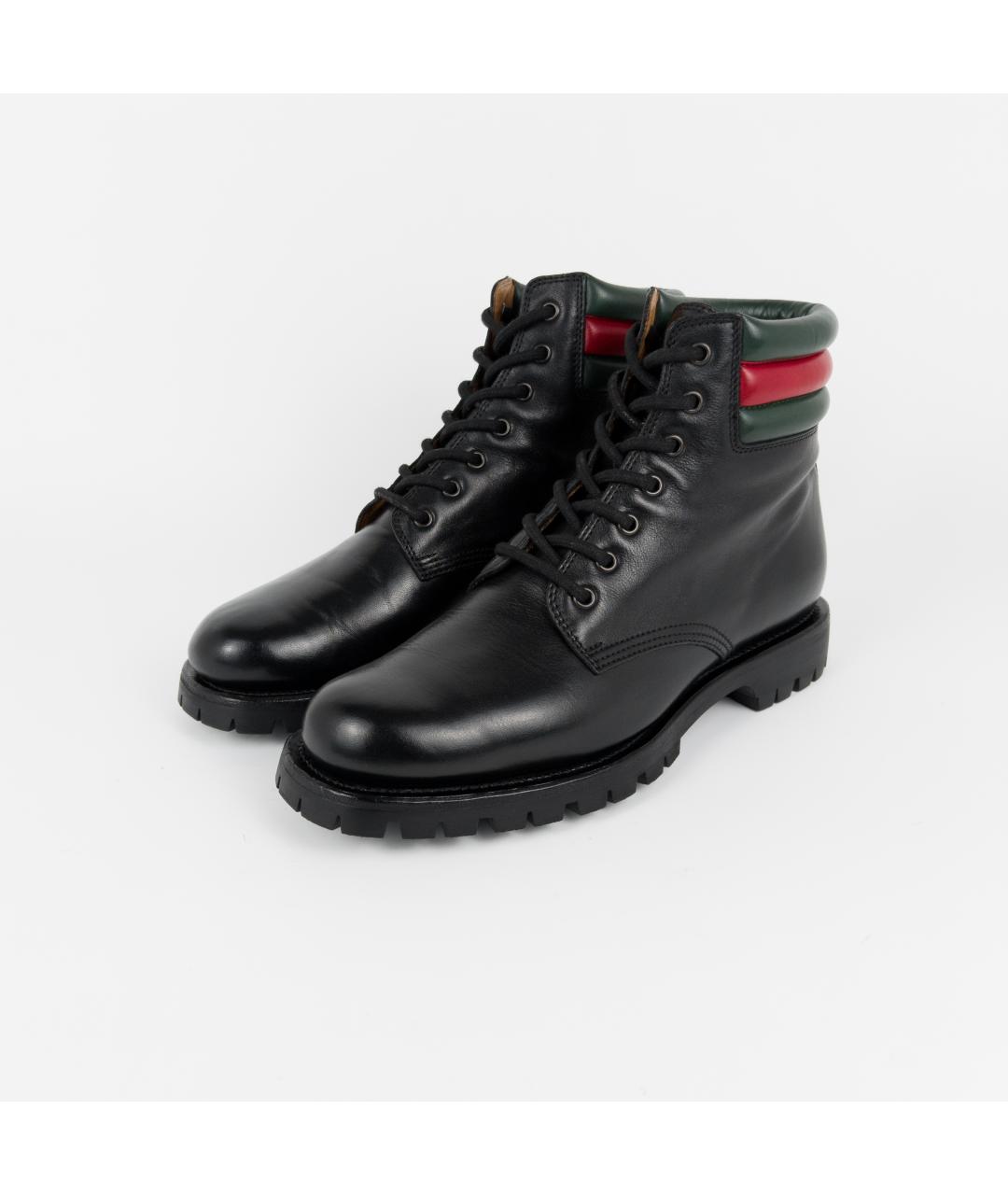 GUCCI Черные кожаные высокие ботинки, фото 6