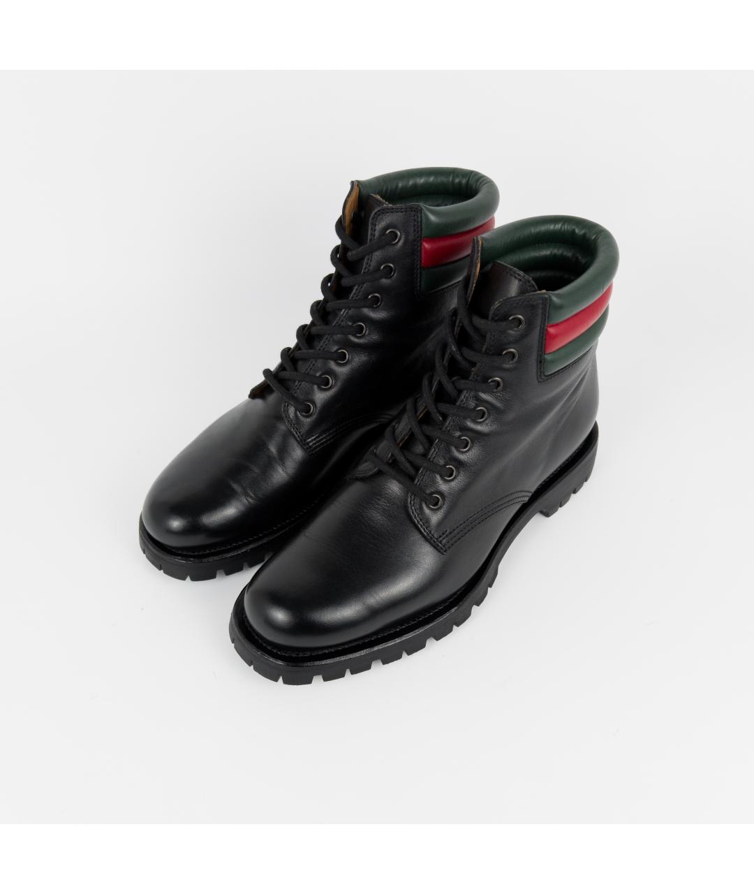 GUCCI Черные кожаные высокие ботинки, фото 7