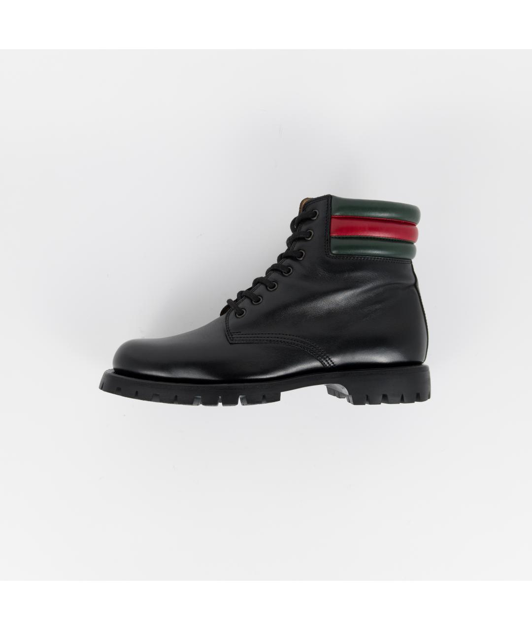 GUCCI Черные кожаные высокие ботинки, фото 2