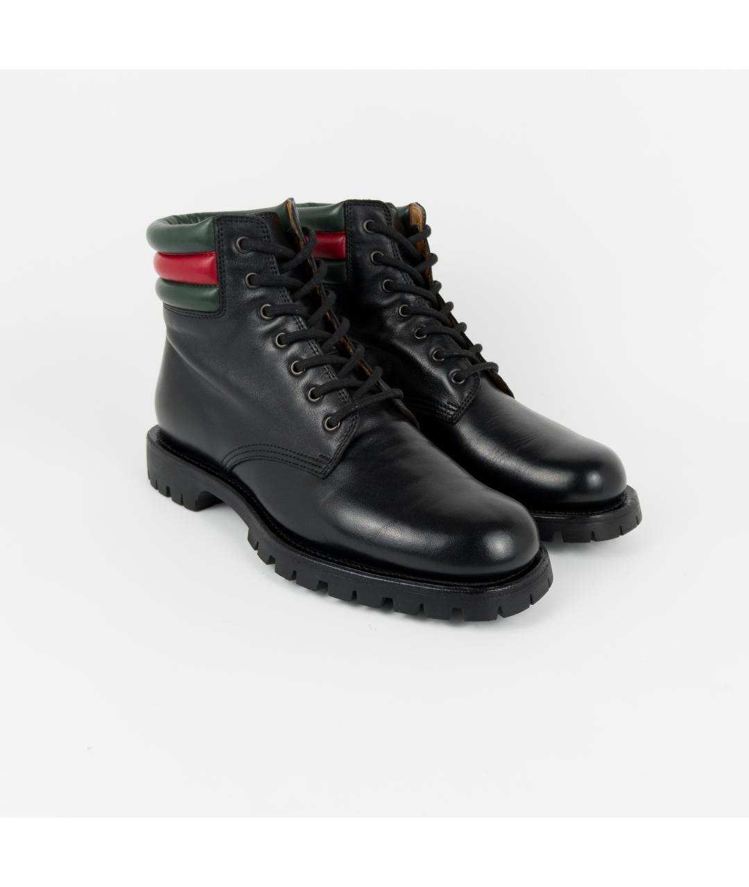 GUCCI Черные кожаные высокие ботинки, фото 4
