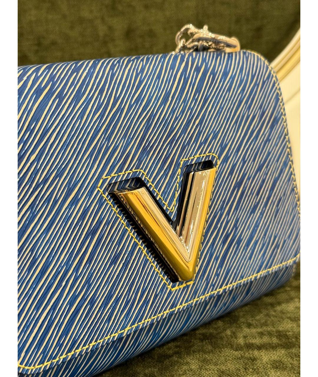 LOUIS VUITTON Голубая кожаная сумка через плечо, фото 5